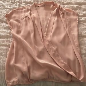 Forever 21 Pink Sheer Surplice Chiffon Top